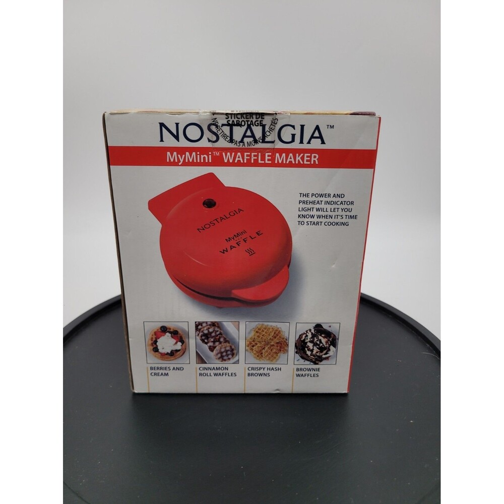 Nostalgia Mini Wafflemaker Red New In Box Waffle Maker